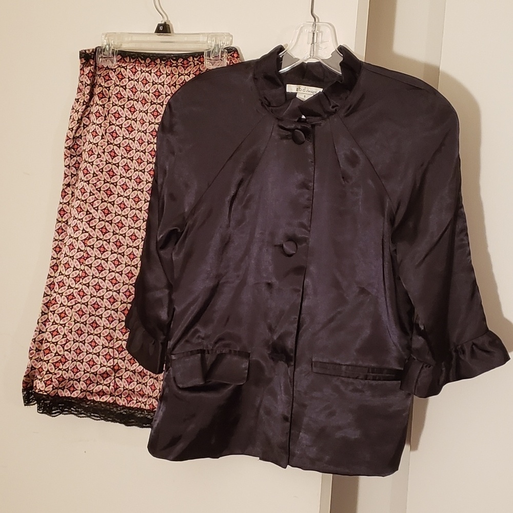 Satin 2 piece outfit